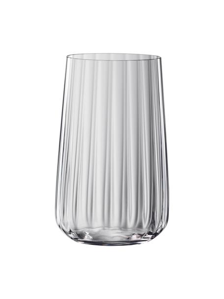 Kristall-Longdrinkgläser Life Style, 4 Stück, Kristallglas, Transparent, Ø 8 x H 13 cm, 510 ml
