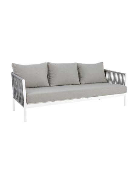 Sofa ogrodowa Florencia (3-osobowa), Stelaż: aluminium, malowane prosz, Szary, biały, S 220 x G 85 cm
