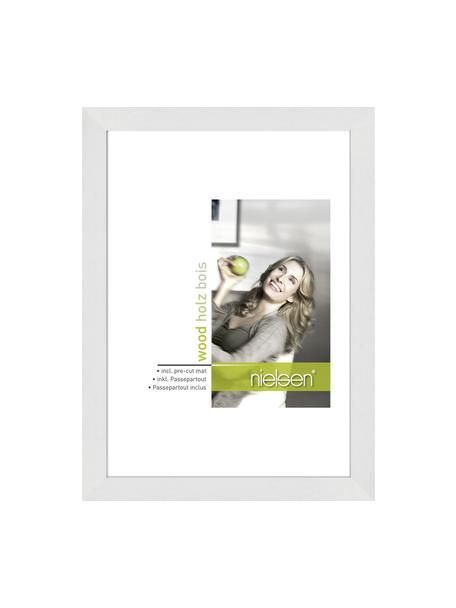 Fotolijstje Apollon met passe-partout, Lijst: gelakt Monterey-grenenhou, Wit, 21 x 30 cm