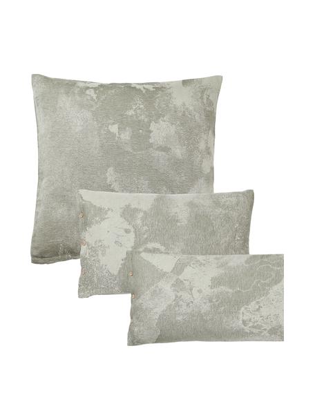 Taie d'oreiller en coton Marcella, Tons verts, larg. 50 x long. 70 cm