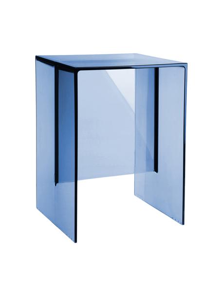 Design bijzettafel Max-Beam, Gekleurd, transparant polypropyleen, Greenguard-gecertificeerd, Blauw, B 33 x H 47 cm