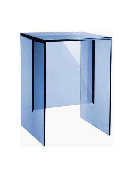 Design bijzettafel Max-Beam, Gekleurd, transparant polypropyleen, Greenguard-gecertificeerd, Blauw, B 33 x H 47 cm