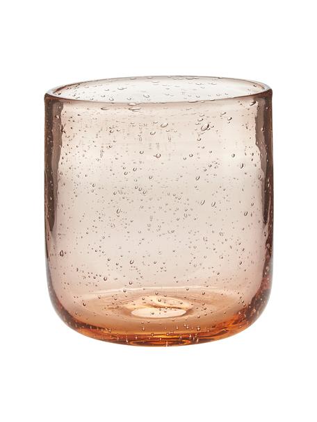 Szklanka ze szkła dmuchanego Leyla, 6 szt., Szkło, Blady różowy, transparentny, Ø 8 x W 9 cm