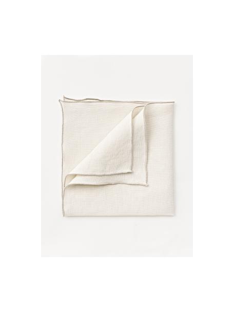 Serviettes de table en lin avec passepoil Kennedy, 4 pièces, 100 % lin lavé, certifié European Flax, Blanc cassé, larg. 45 x long. 45 cm
