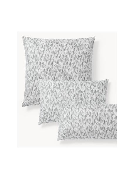 Taie d'oreiller en coton imprimé Vilho, Gris, larg. 50 x long. 70 cm