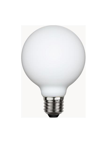 E27 Leuchtmittel, dimmbar, warmweiß, 1 Stück, Leuchtmittelschirm: Glas, Leuchtmittelfassung: Aluminium, Weiß, Ø 8 x H 12 cm