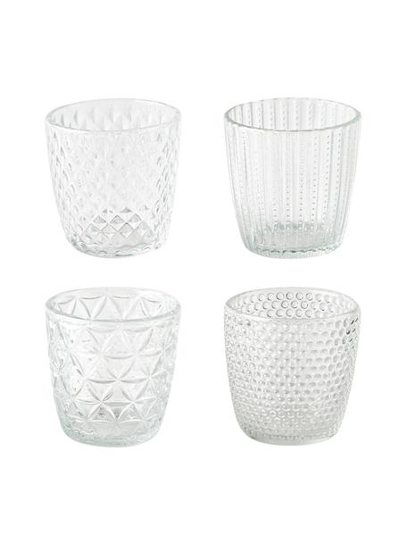 Teelichthalter-Set Marilu aus Glas, 4-tlg., Glas, Transparent, Ø 8 x H 8 cm