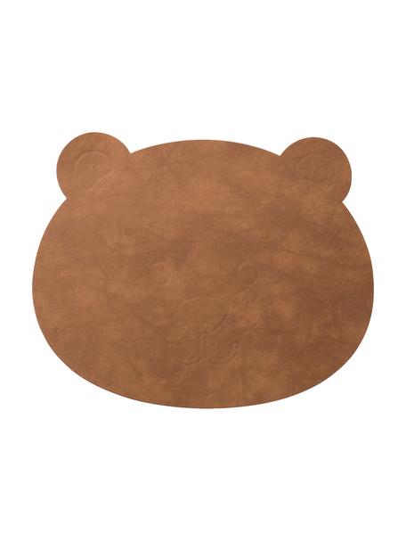 Leder-Tischset Bear in Braun, Leder, Gummi, Braun, B 38 x L 30 cm