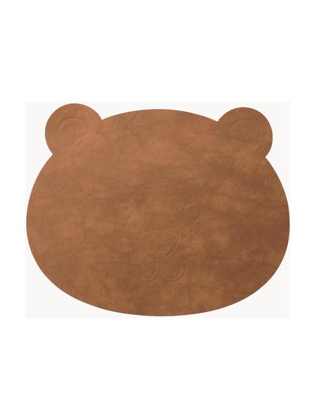 Leren placemat Bear, Leer, rubber, Bruin, B 38 x L 30 cm