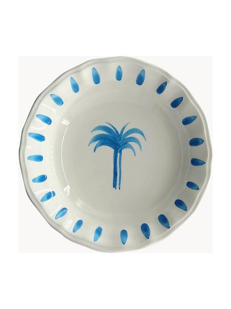 Handbemalter Suppenteller The Palms, Keramik, Weiss, Blau, Ø 22 cm