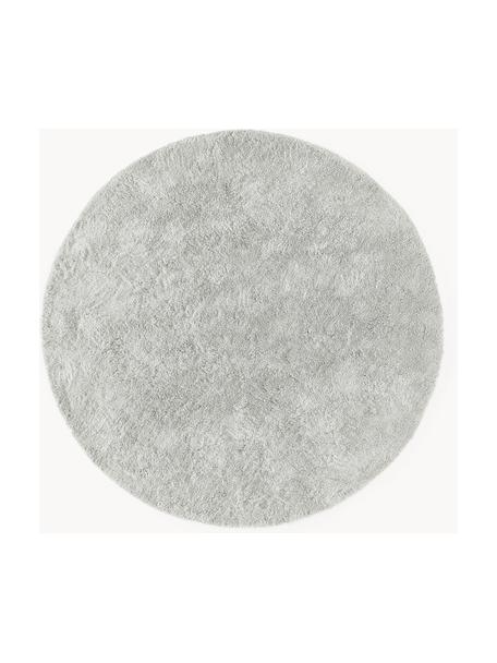 Tapis rond moelleux à poils longs Leighton, Microfibre (100 % polyester, certifié GRS), Gris clair, Ø 200 cm (taille L)