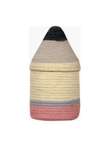 Cesto portaoggetti per bambini fatto a mano Pencil, Ø 13 x alt. 30 cm, 97% cotone, 3% fibra sintetica, Multicolore, Ø 13 x Alt. 30 cm