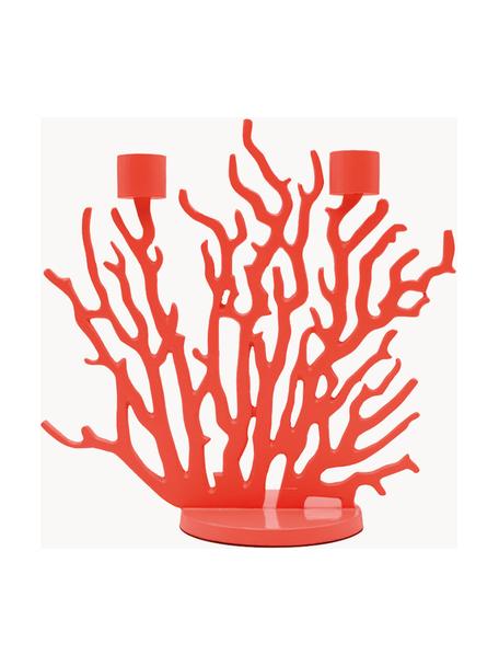 Candelabro Tenochtitlan, 23 cm, Aluminio fundido pintado, Rojo coral, An 23 x Al 23 cm