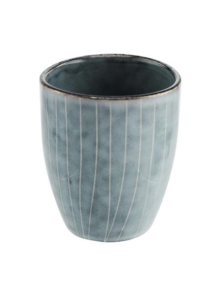 Ručne vyrobený hrnček Nordic Sea, 6 ks, Kamenina, Odtiene sivej a modrej, Ø 7 x V 8 cm, 100 ml