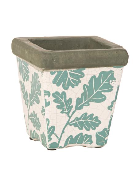 Portavaso Crack, Ceramica, Bianco, verde, grigio, Larg. 10 x Alt. 11 cm