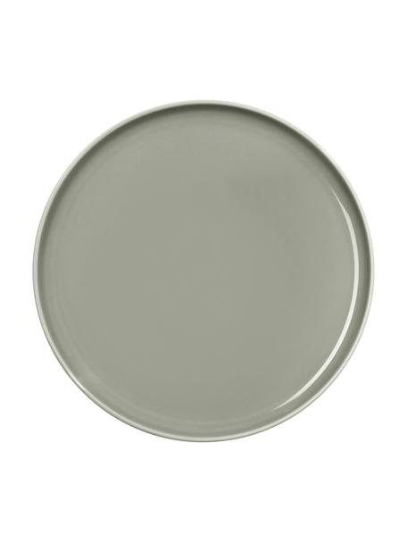 Porzellan-Frühstücksteller Kolibri in Grau glänzend, 6 Stück, Porzellan, Grau, Ø 21 cm
