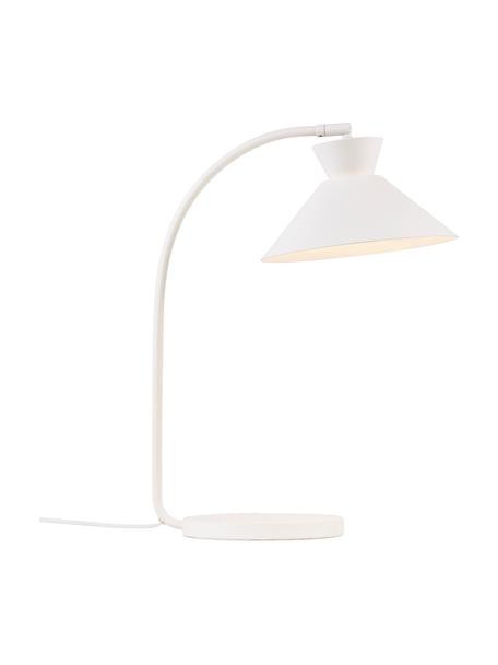 Grote bureaulamp Dial in wit, Lampenkap: gecoat metaal, Wit, Ø 25  x H 51 cm