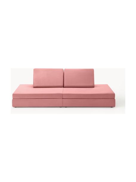 Modulares Kinder-Spielsofa  Mila aus Samt, handgefertigt, Bezug: Samt (100 % Polyester) De, Samt Altrosa, B 168 x T 84 cm