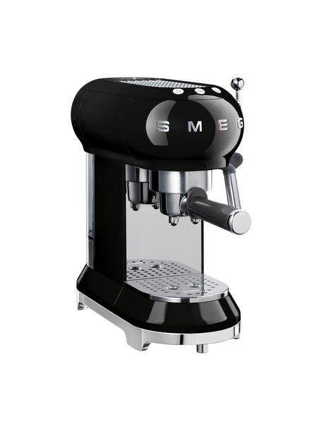 Espressomaschine 50's Style in Schwarz, Schwarz, glänzend, B 33 x H 33 cm