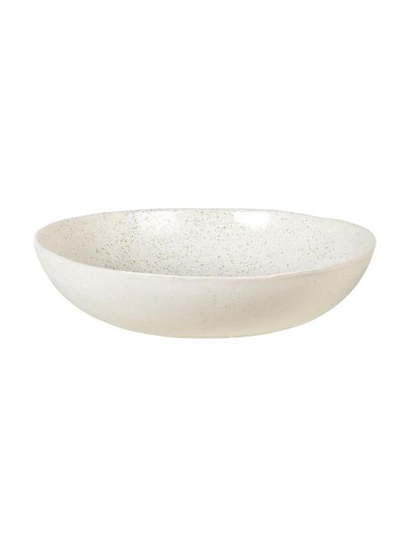 Ručne vyrobená servírovacia miska Nordic Vanilla, Kamenina, Krémovobiela, škvrnitá, Ø 34 x V 8 cm