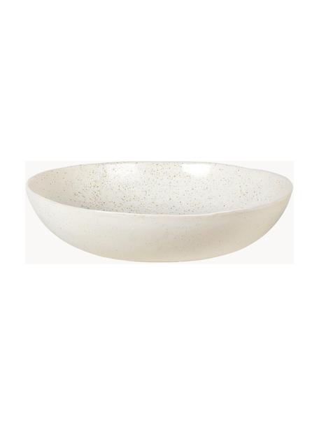 Ciotola da portata fatta a mano Nordic Sand,, Gres, Bianco latte maculato, Ø 34 x Alt. 8 cm