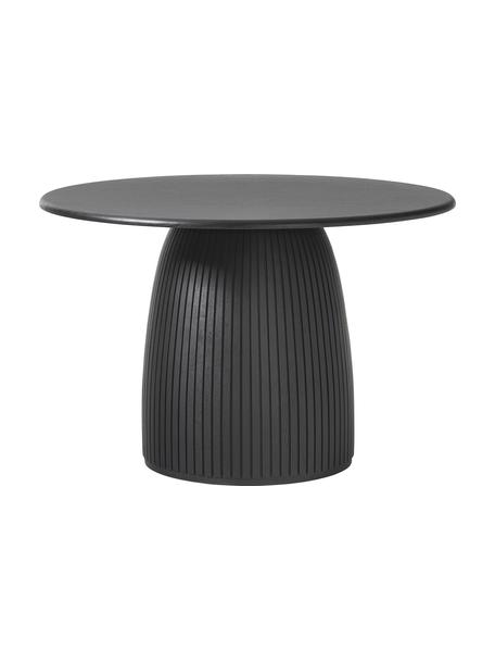 Okrúhly jedálenský stôl s drážkovanou štruktúrou Nelly, v rôznych veľkostiach, Jaseňová dyha, s MDF-doskou strednej hustoty, s FSC certifikátom, Čierne drevo, Ø 115 x V 75 cm