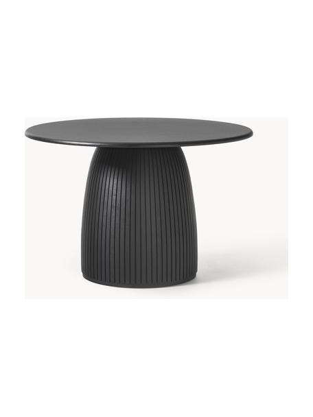 Kulatý jídelní stůl s drážkovanou strukturou Nelly, různé velikosti, Dřevovláknitá deska střední hustoty (MDF) s jasanovou dýhou, certifikace FSC, Černá, Ø 115 cm