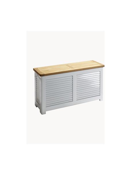 Coffre de rangement en bois Classic, Blanc, teck, larg. 90 x haut. 48 cm