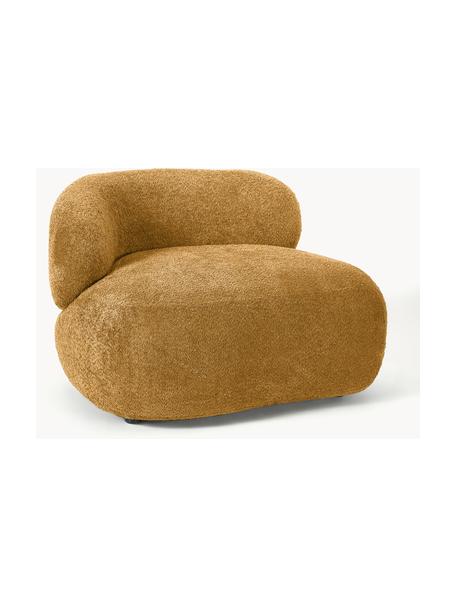 Sillón lounge de borreguillo bouclé Alba, Tapizado: 100% poliéster Alta resis, Estructura: madera de pícea maciza, m, Patas: plástico Este producto es, Borreguillo bouclé ocre, An 102 x F 89 cm, módulo esquina izquierda