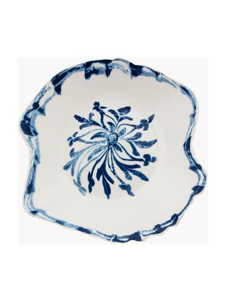 Assiette creuse en porcelaine design Classic On Acid, Porcelaine, Blanc, tons bleu foncé, larg. 96 x prof. 44 cm