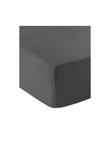 Spannbettlaken Biba, Flanell, Webart: Flanell Flanell ist ein k, Dunkelgrau, B 90 x L 200 cm, H 25 cm