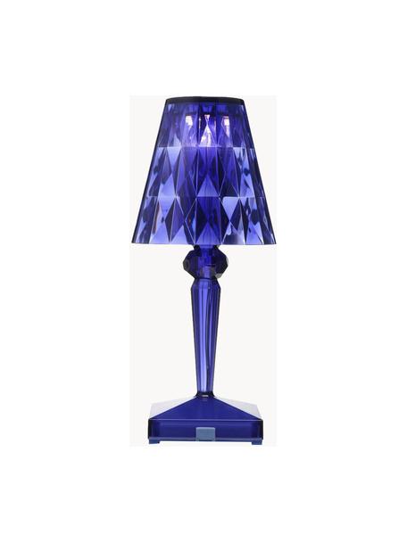 Kleine mobiele LED tafellamp Battery, dimbaar, Kunststof, Royal blauw, Ø 12 x H 26 cm