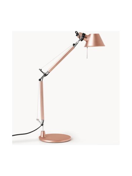 Stolová lampa Tolomeo Micro, Bledoružová s metalízovým povrchom, Š 45 x V 37 - 73 cm