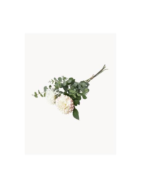 Ručně vyrobená kytice Pompom, Umělá hmota, Krémově bílá, světle růžová, tmavě zelená, D 75 cm