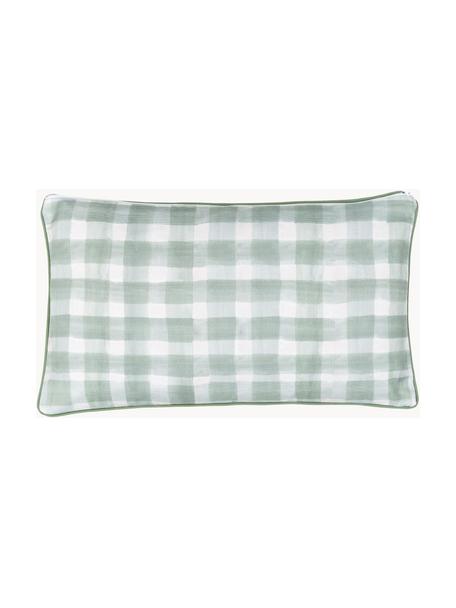 Dizajnový obojstranný poťah na vankúš Check od Candice Gray, 100 % bavlna, certifikát GOTS, Mätovozelená, biela, Š 30 x D 50 cm