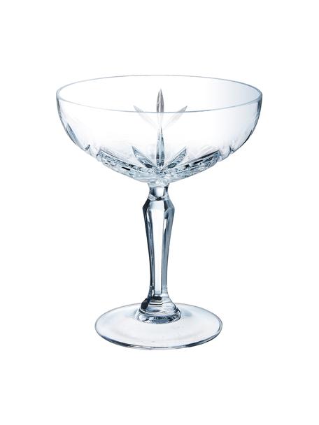 Champagnerschalen Broadway mit Relief, 6 Stück, Glas, Transparent, Ø 12 x H 14 cm, 250 ml