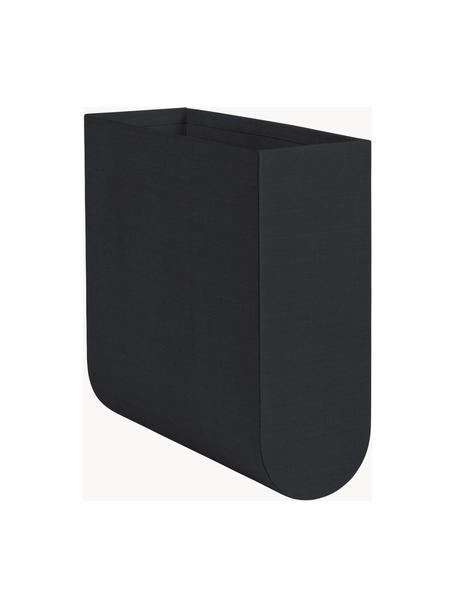 Handgemaakte opbergdoos Curved, B 12 cm, Bekleding: 100% katoen, Frame: karton, Zwart, B 12 x H 33 cm