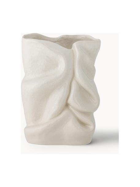 Vase Fabrice, H 22 cm, Steingut, Off White, B 16 x H 22 cm