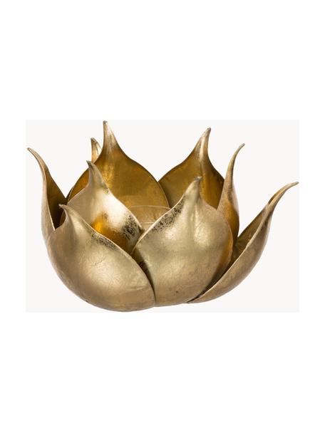 Design-Teelichthalter Conla, Metall, beschichtet, Goldfarben, Ø 20 x H 11 cm