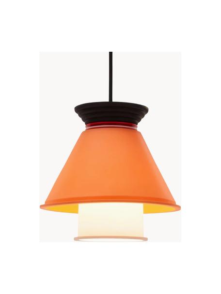 Lampada a sospensione piccola Geometry, Paralume: silicone, plastica, Arancione, nero, bianco, Ø 21 x Alt. 20 cm