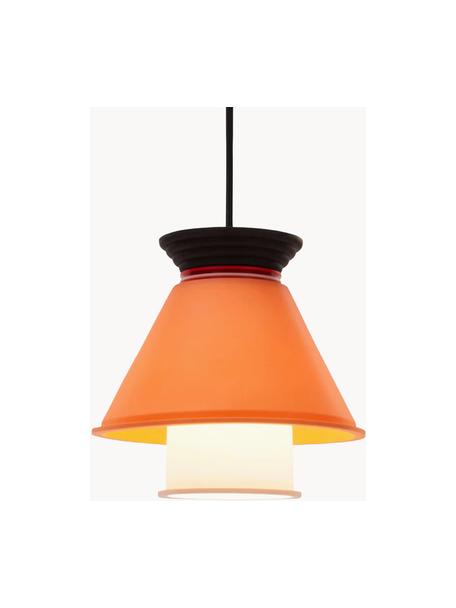Kleine hanglamp CL2, Lampenkap: silicone, kunststof, Oranje, zwart, wit, Ø 21 x H 20 cm