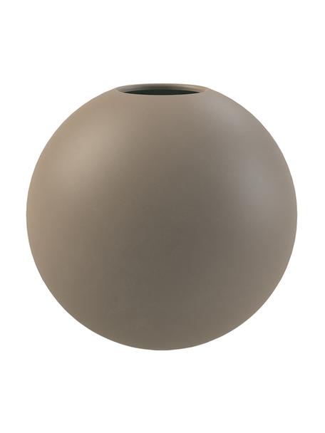 Kleine handgefertigte Kugel-Vase Ball in Braun, Keramik, Taupe, Ø 20 x H 20 cm