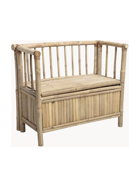 Banc avec rangement bambou Samin, Bambou, Brun clair, larg. 82 x haut. 71 cm