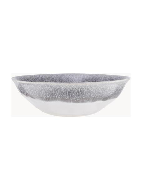 Assiettes creuses artisanales avec dégradé Atlanti, 4 pièces, Grès cérame, Gris, blanc, Ø 19 x haut. 6 cm