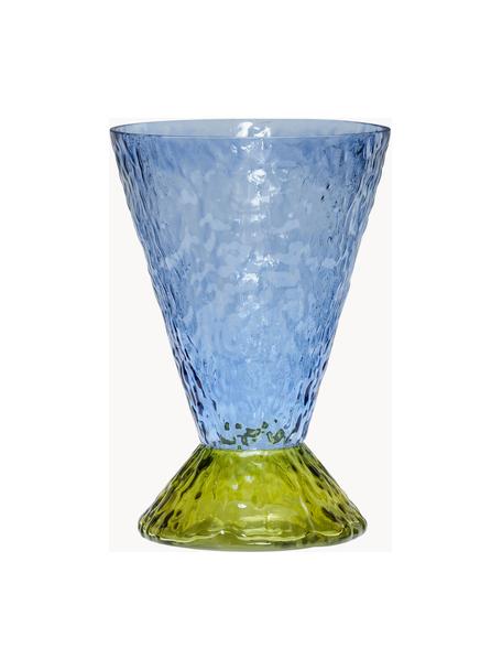 Vase artisanal Abyss, haut. 29 cm, Verre, Bleu ciel, vert, Ø 20 x haut. 29 cm