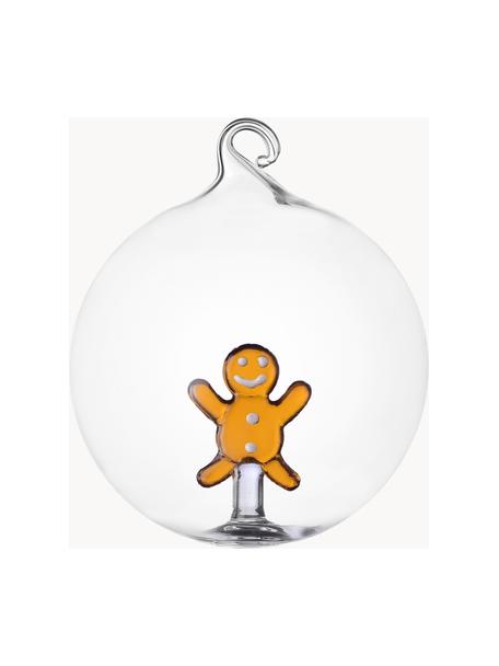 Palline di Natale fatte a mano Sweet Candy 2 pz, Vetro borosilicato, Omino di pan di zenzero, Ø 8 cm