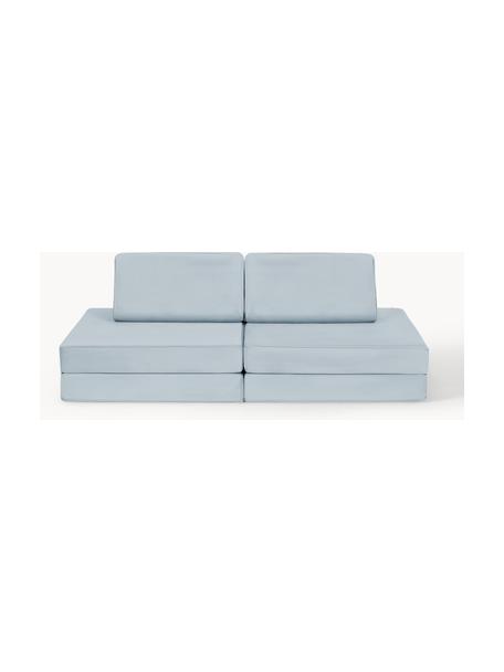 Modulares Kinder-Spielsofa Mila aus Samt, handgefertigt, Bezug: Samt (100 % Polyester) De, Samt Hellblau, B 130 x T 65 cm