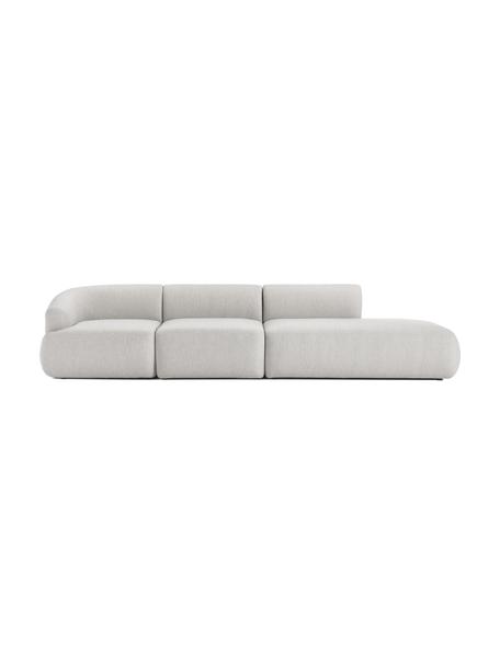 Sofá divan modular Sofia, Tapizado: 100% polipropileno Alta r, Estructura: madera de pino macizo, ag, Patas: plástico, Tejido gris claro, An 340 x F 103 cm, respaldo izquierdo