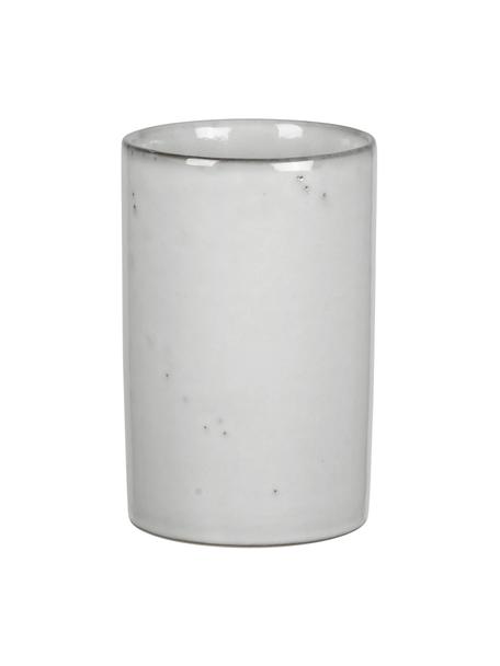 Ręcznie wykonany pojemnik na przybory kuchenne z kamionki Nordic Sand, Kamionka, Szary, Ø 9 x W 15 cm