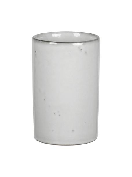 Ručne vyrobená nádoba na kuchynské náradie z kameniny Nordic Sand, Kamenina, Sivá, Ø 9 x V 15 cm